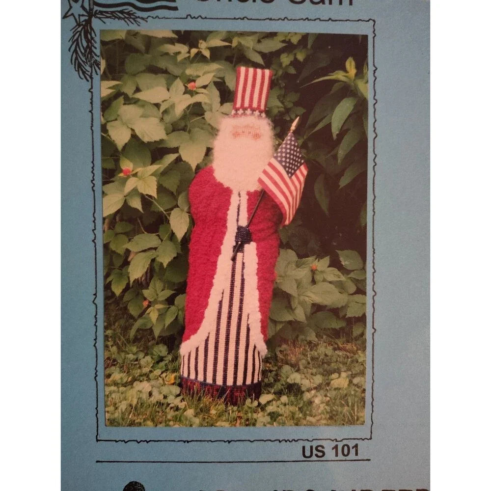 Vtg Friends Indeed Cross Stitch Pattern Uncle Sam US 101 Patriotic Primitive